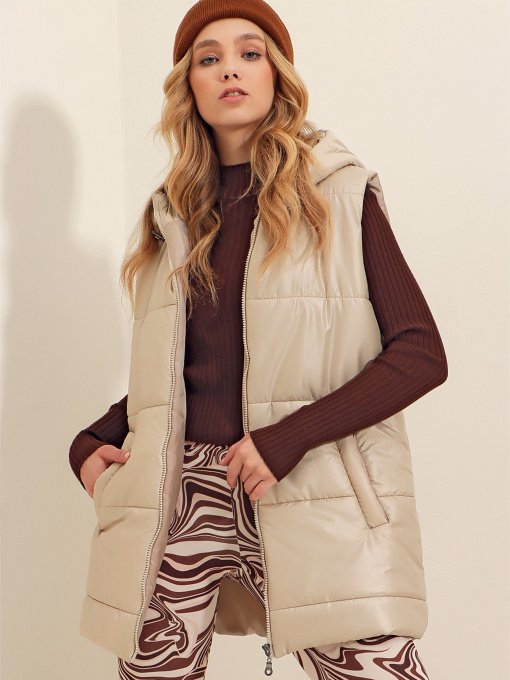 Куртки и дубленки Trend Alacati Stili модель ALC-X9455/BEJ Фото