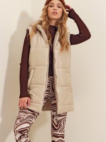 Куртки та дублянки Trend Alacati Stili модель ALC-X9455/BEJ Фото