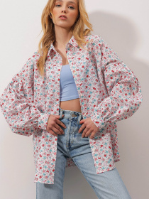 Рубашки Trend Alacati Stili модель ALC-X9948/Beyaz Pembe Фото