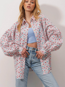 Рубашки Trend Alacati Stili модель ALC-X9948/Beyaz Pembe Фото