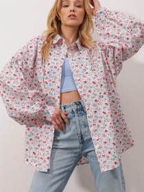 Рубашки Trend Alacati Stili модель ALC-X9948/Beyaz Pembe Фото