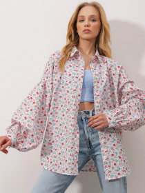 Рубашки Trend Alacati Stili модель ALC-X9948/Beyaz Pembe Фото