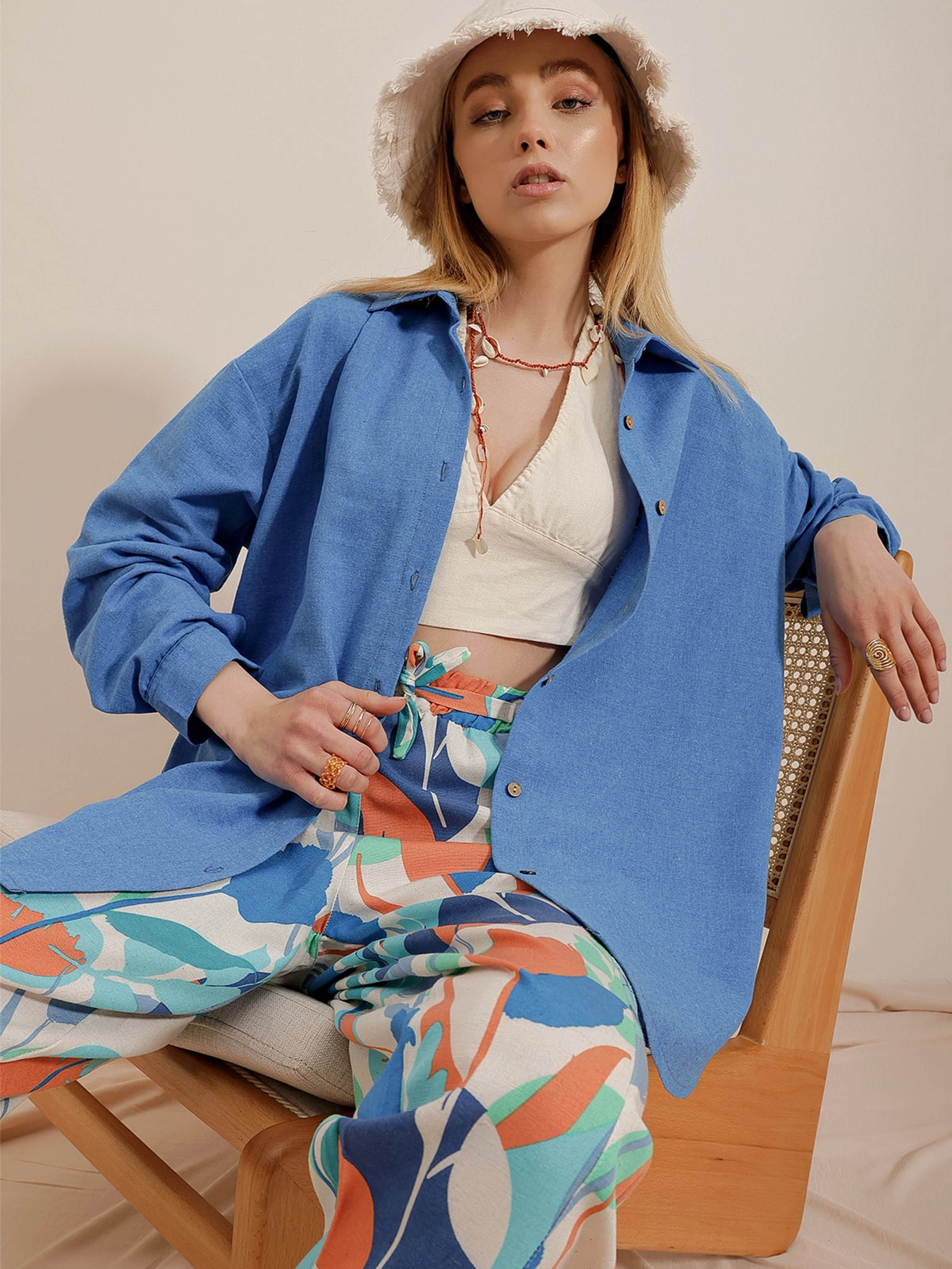 Сорочки Trend Alacati Stili модель ALC-X10343/Havaci Mavi Сорочки Trend Alacati Stili модель ALC-X10343/Havaci Mavi Фото