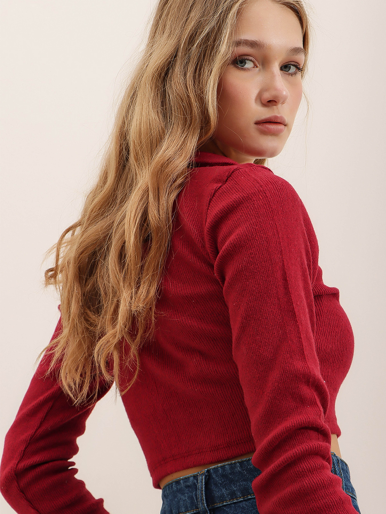 Светри та кардигани Trend Alacati Stili модель ALC-X7322/BORDO Светри та кардигани Trend Alacati Stili модель ALC-X7322/BORDO Фото