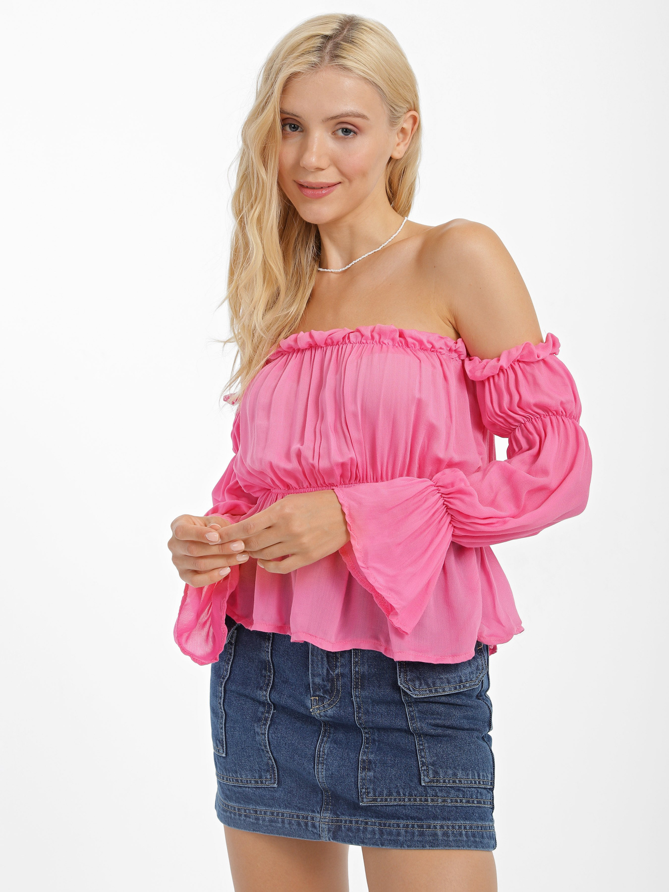 Сорочки Trend Alacati Stili модель ALC-X7824/Seker Pembe Сорочки Trend Alacati Stili модель ALC-X7824/Seker Pembe Фото