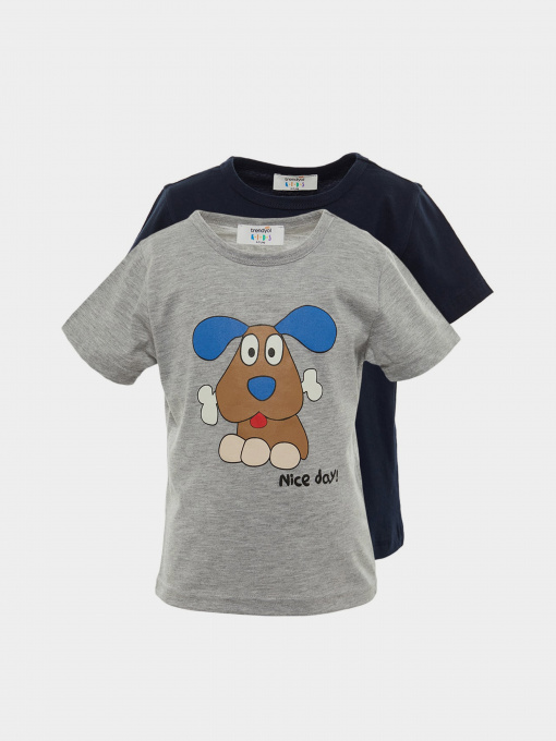 Футболки і поло Trendyol модель TKDSS22TS00004/Gri-Lacivert Фото