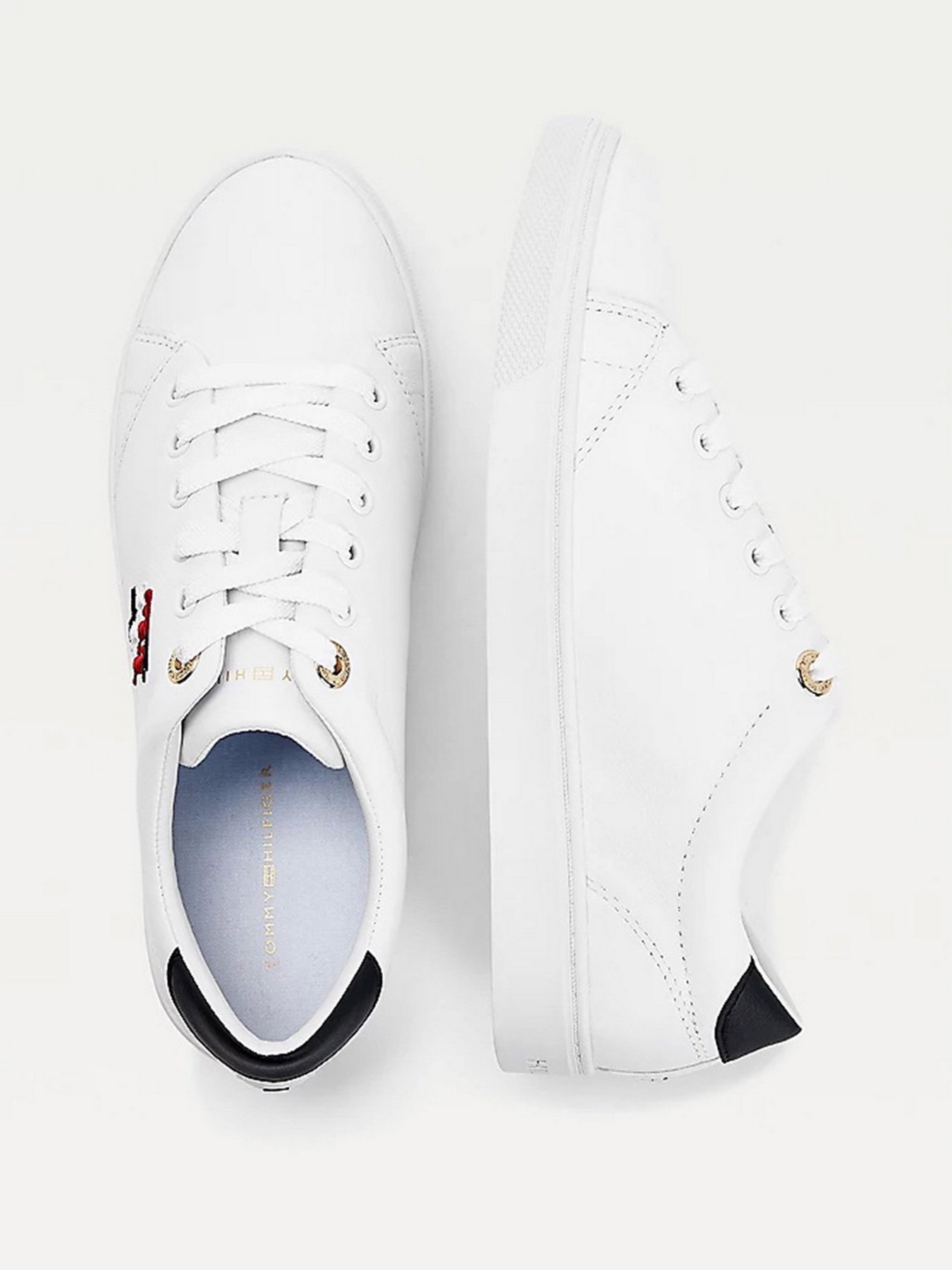 Кеды Tommy Hilfiger LEATHER MONOGRAM TRAINERS модель FW0FW05794-YBR Фото