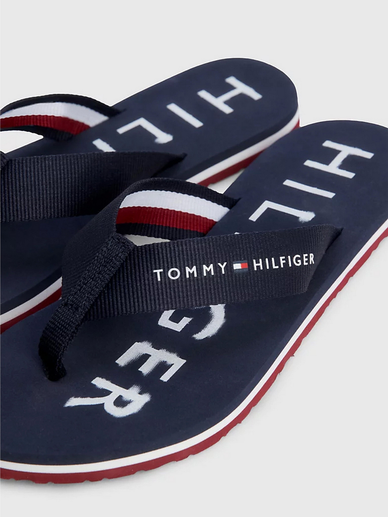 Шлёпанцы Tommy Hilfiger ESSENTIAL SIGNATURE WEBBING FLIP-FLOPS модель FW0FW07419-0GY Фото
