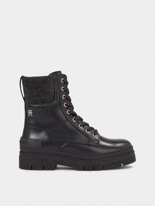 Ботинки и сапоги Tommy Hilfiger Feminine Felt Lace Up Bootie модель FW0FW07500-BDS Фото