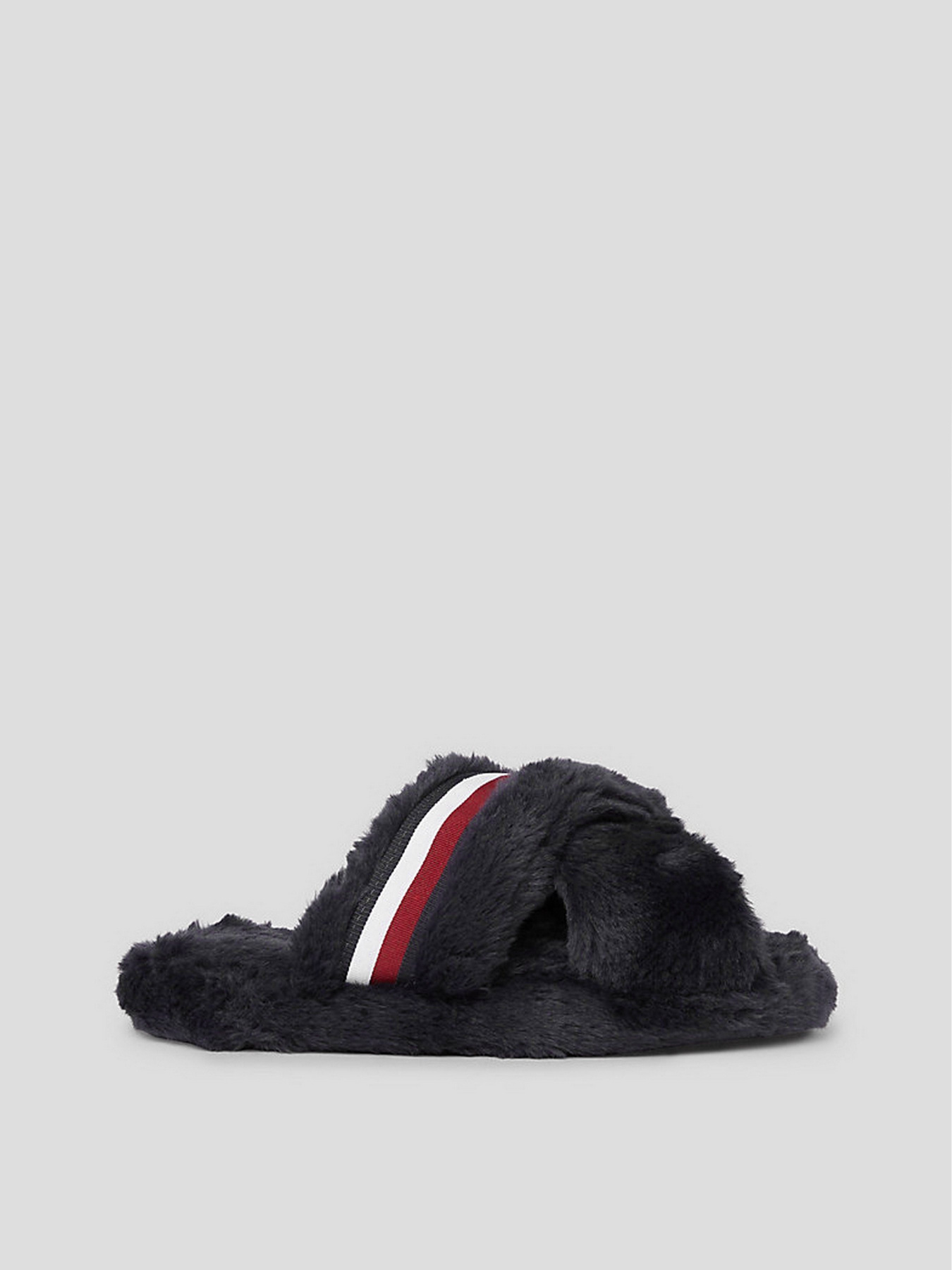 Тапки Tommy Hilfiger Global Stripe Faux Fur Slippers модель FW0FW07551-DW6 Тапки Tommy Hilfiger Global Stripe Faux Fur Slippers модель FW0FW07551-DW6 Фото
