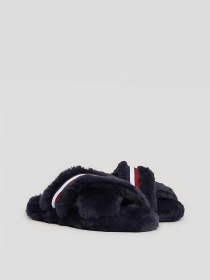 Тапки Tommy Hilfiger Global Stripe Faux Fur Slippers модель FW0FW07551-DW6 Фото