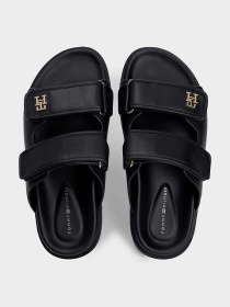 Шлёпанцы Tommy Hilfiger DOUBLE STRAP LEATHER SANDAL модель FW0FW09121-BDS Фото