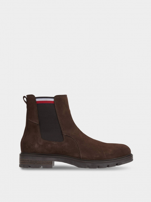 Ботинки и сапоги Tommy Hilfiger Signature Tape Suede Chelsea Ankle Boots модель FM0FM04803-GT6 Фото