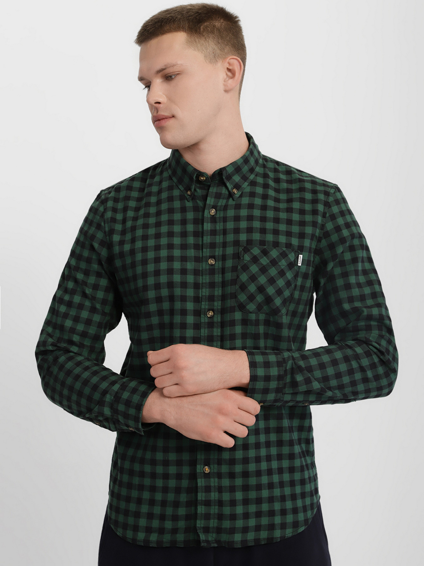 Рубашки Timberland Back River Brushed-Cotton Check модель TB0A2BJVJ76 Фото