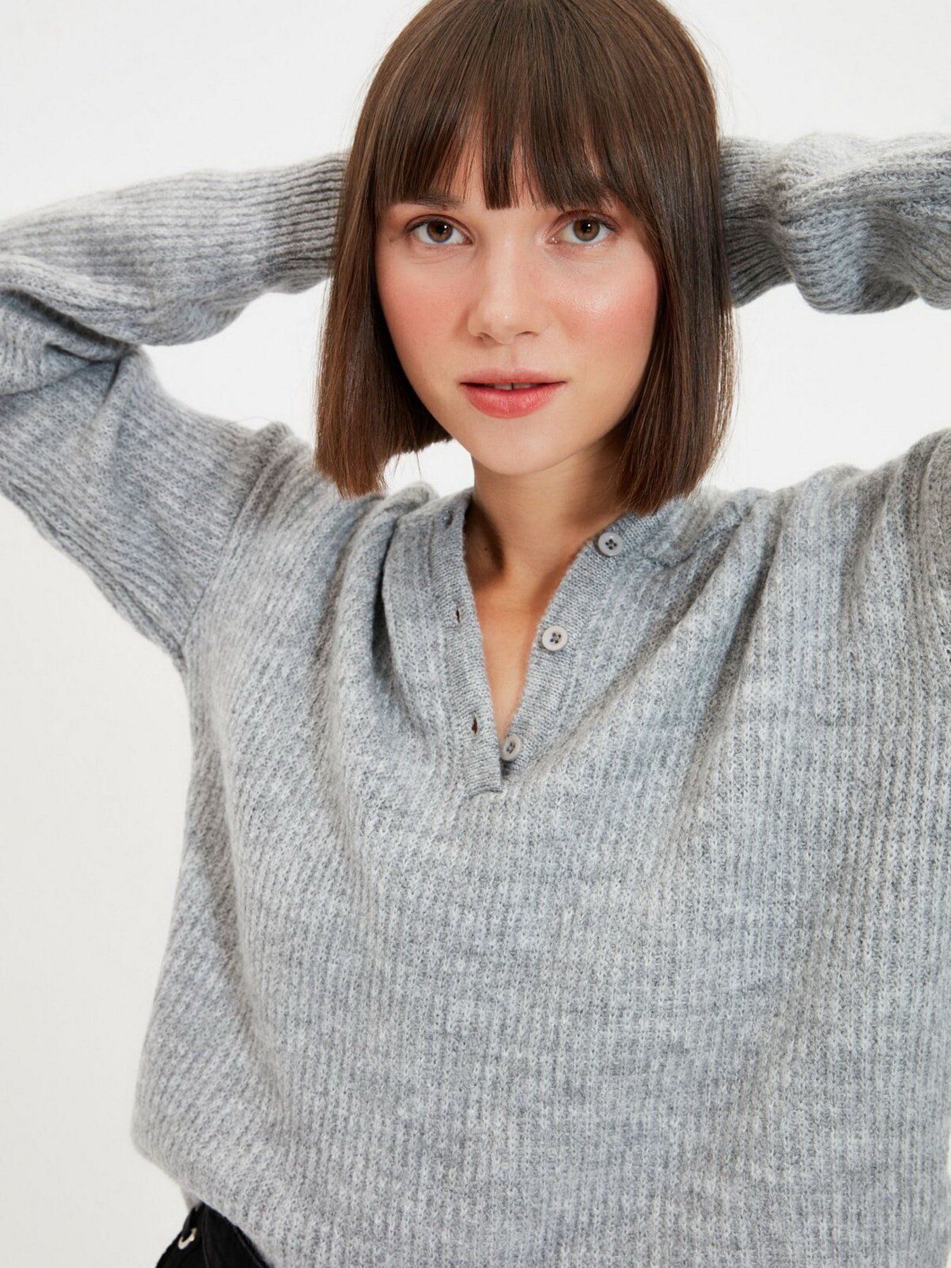 Свитры и кардиганы Trendyol модель TWOAW21KZ0410/Gri Свитры и кардиганы Trendyol модель TWOAW21KZ0410/Gri Фото
