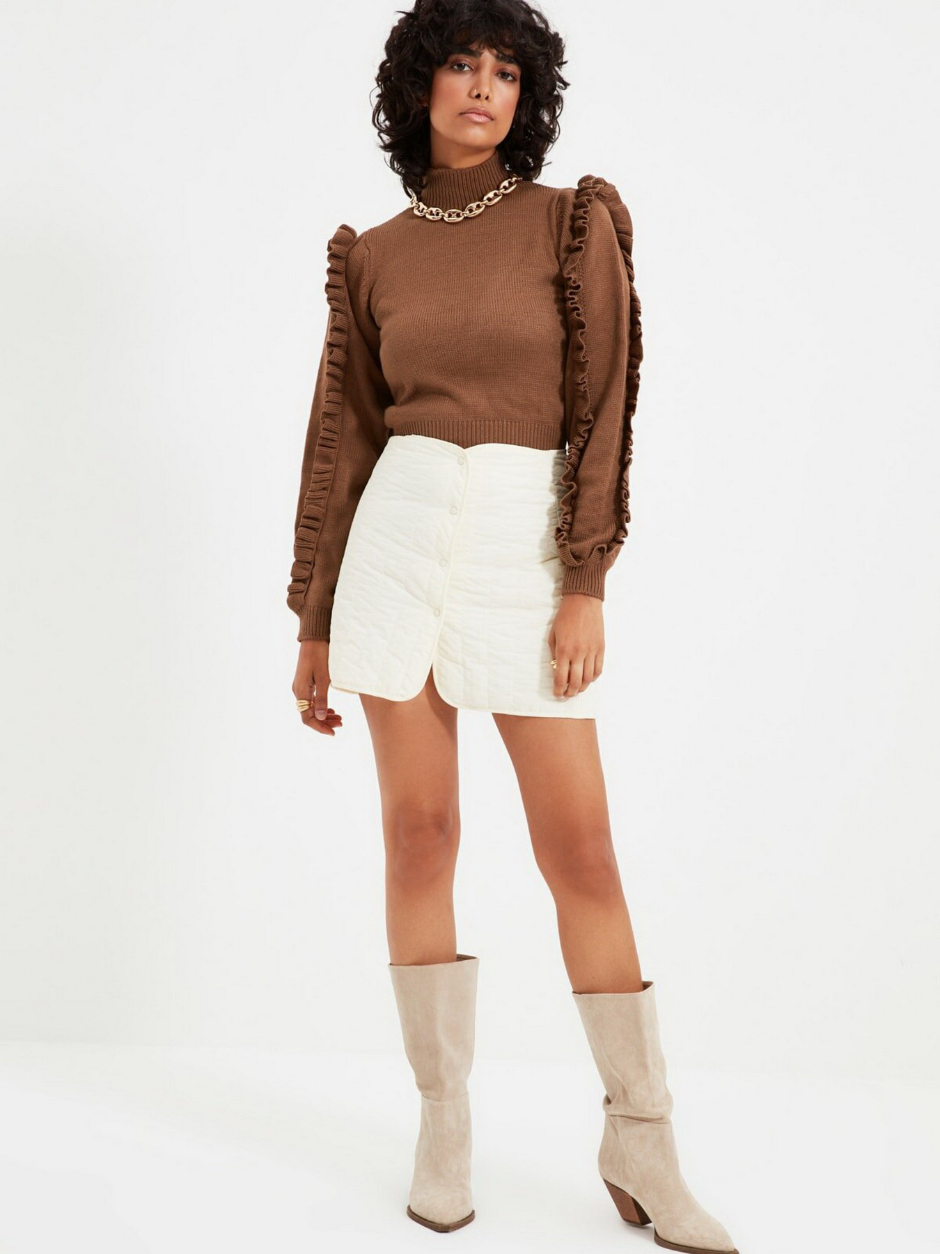 Свитры и кардиганы Trendyol модель TWOAW21KZ1037/Vizon Свитры и кардиганы Trendyol модель TWOAW21KZ1037/Vizon Фото