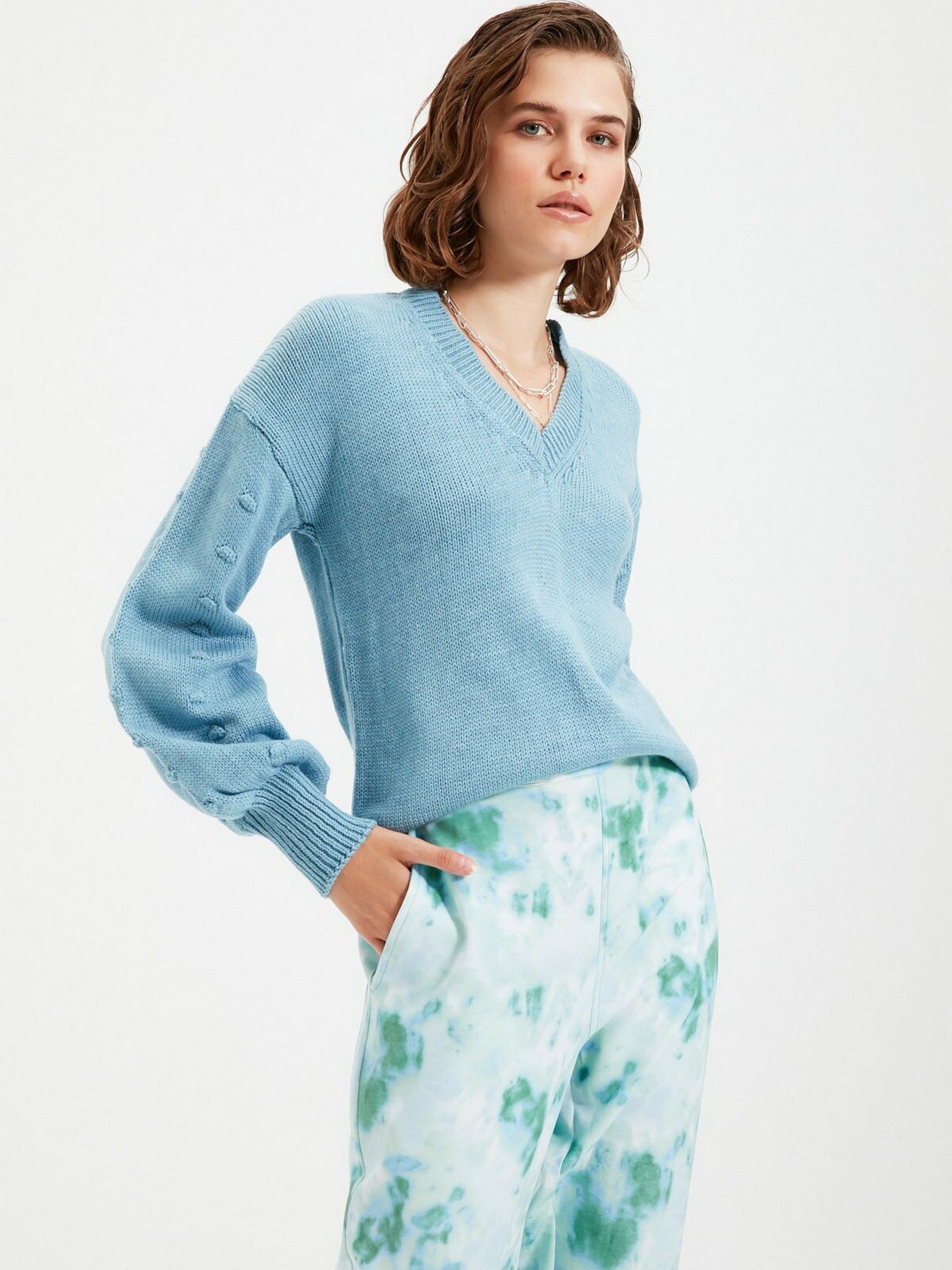 Свитры и кардиганы Trendyol модель TWOAW21KZ1222/Acik Mavi Свитры и кардиганы Trendyol модель TWOAW21KZ1222/Acik Mavi Фото