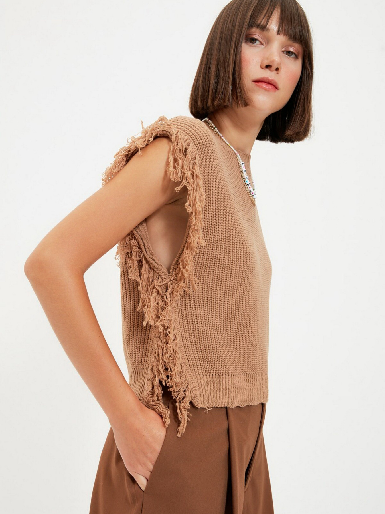 Свитры и кардиганы Trendyol модель TWOAW22BZ0014/Camel Свитры и кардиганы Trendyol модель TWOAW22BZ0014/Camel Фото