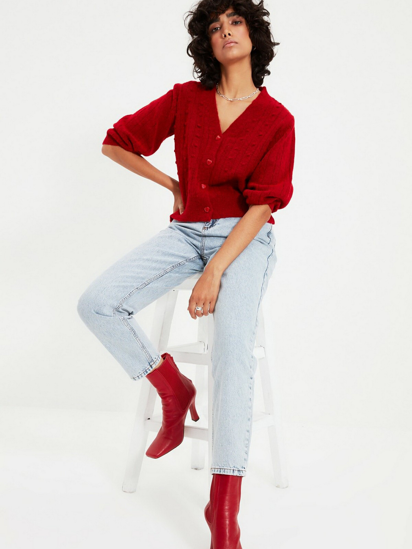 Свитры и кардиганы Trendyol модель TWOAW22HI0115/Kirmizi Свитры и кардиганы Trendyol модель TWOAW22HI0115/Kirmizi Фото