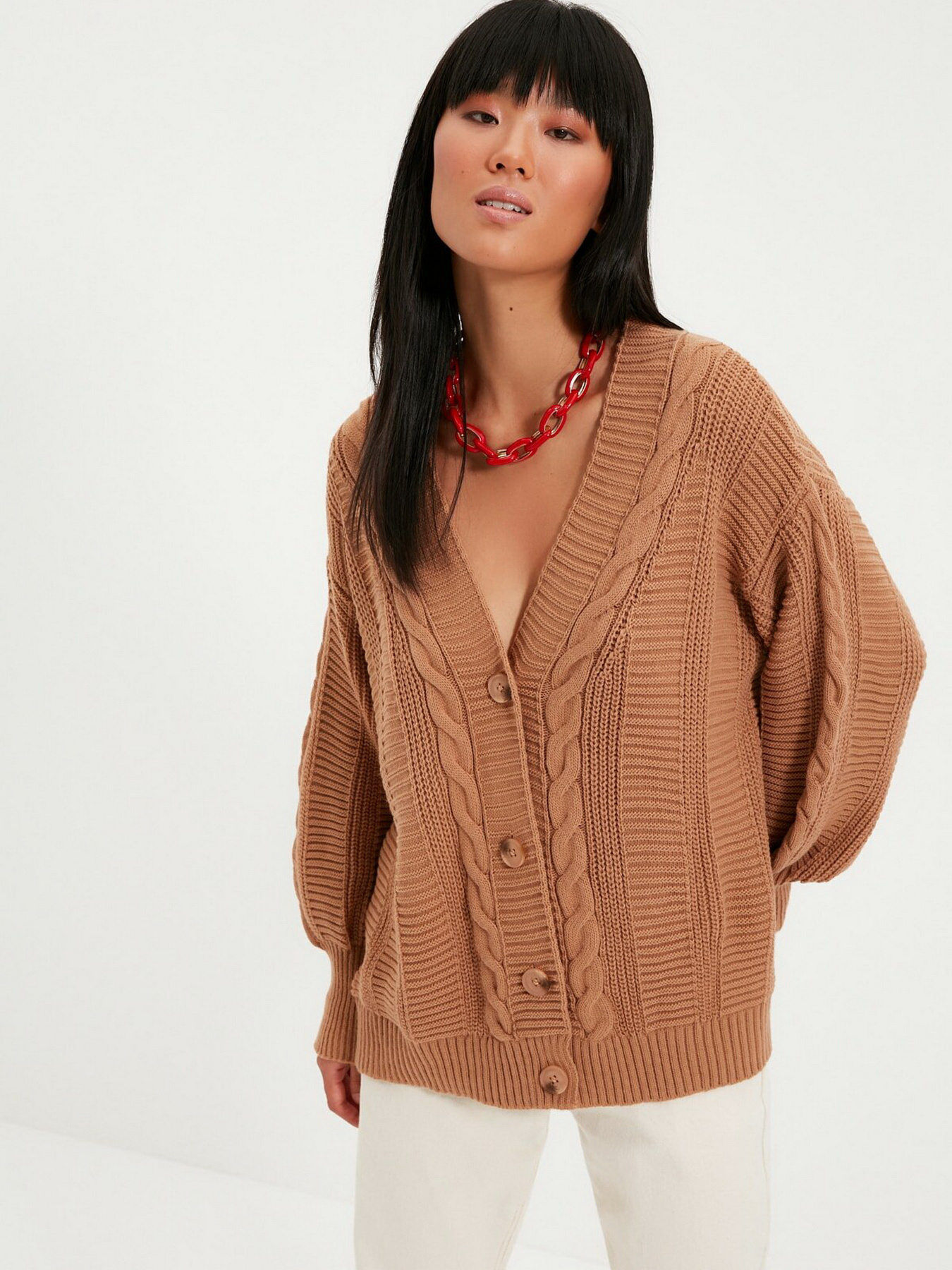 Свитры и кардиганы Trendyol модель TWOAW22HI0176/Camel Свитры и кардиганы Trendyol модель TWOAW22HI0176/Camel Фото