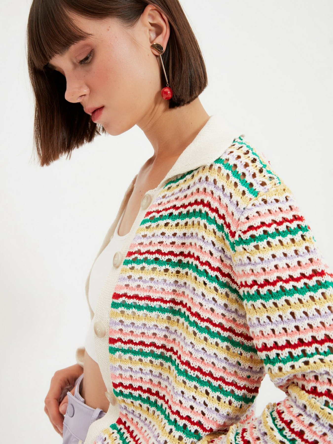 Свитры и кардиганы Trendyol модель TWOAW22HI0196/Cok Renkli Свитры и кардиганы Trendyol модель TWOAW22HI0196/Cok Renkli Фото