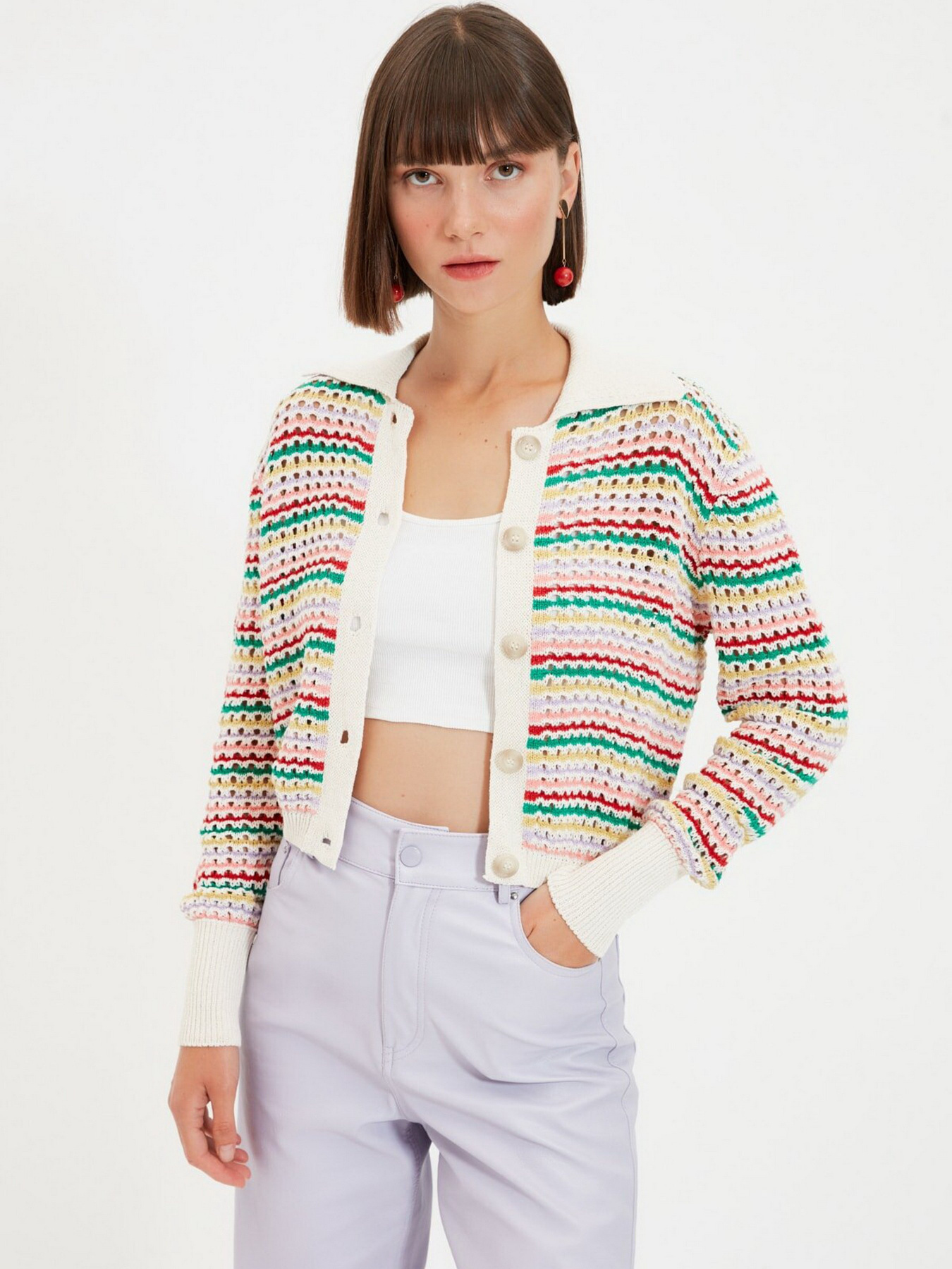 Свитры и кардиганы Trendyol модель TWOAW22HI0196/Cok Renkli Свитры и кардиганы Trendyol модель TWOAW22HI0196/Cok Renkli Фото