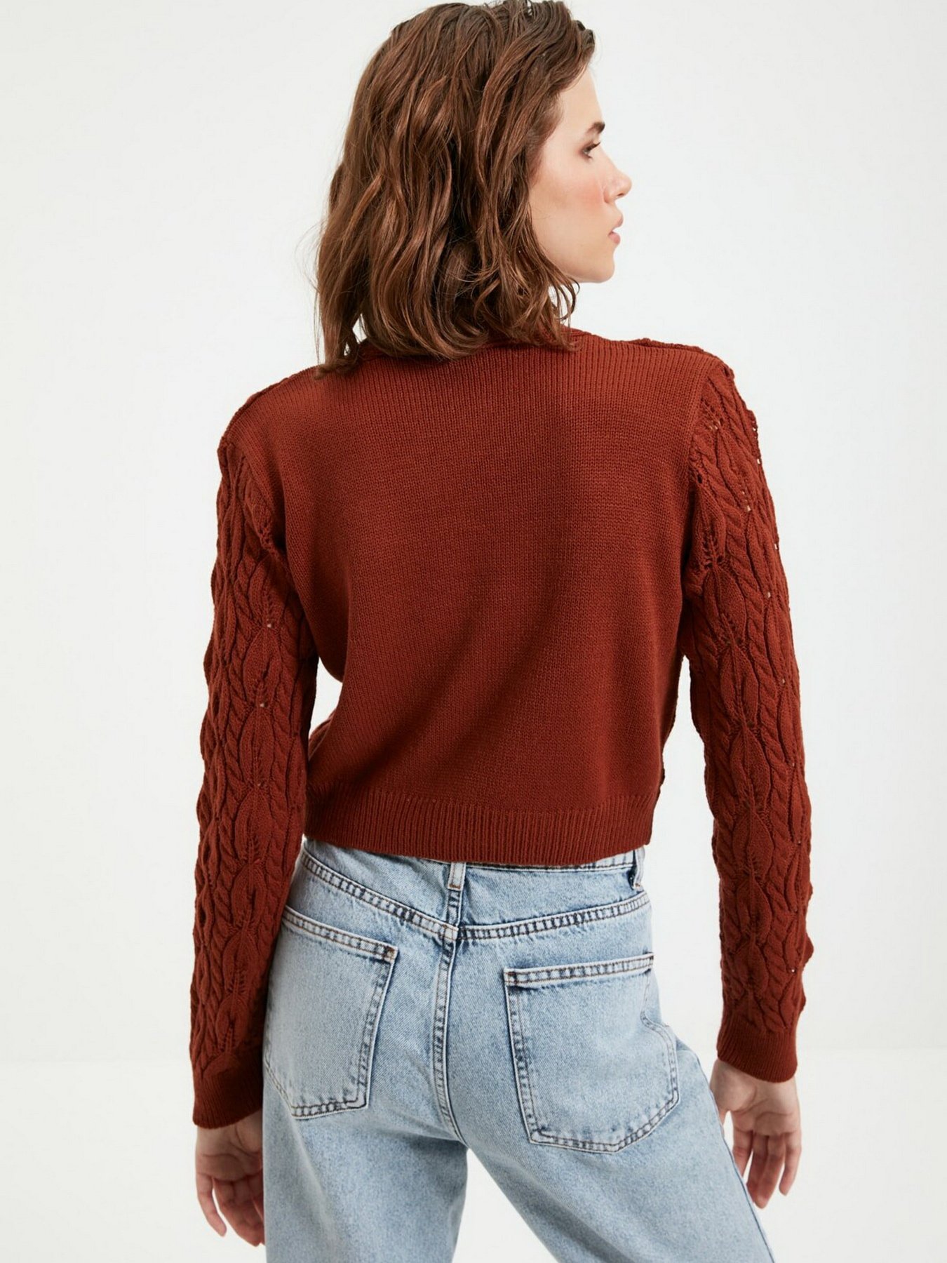 Свитры и кардиганы Trendyol модель TWOAW22HI0227/Kahverengi Свитры и кардиганы Trendyol модель TWOAW22HI0227/Kahverengi Фото