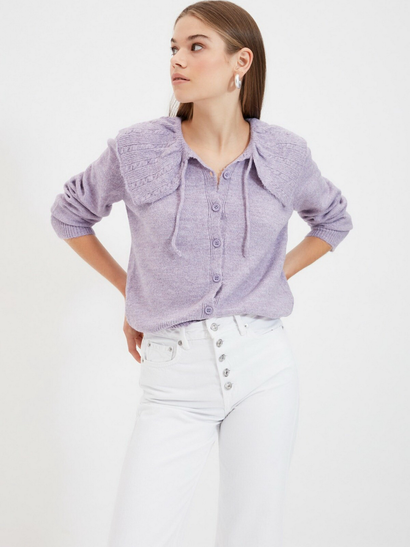 Свитры и кардиганы Trendyol модель TWOAW22HI0261/Lila Свитры и кардиганы Trendyol модель TWOAW22HI0261/Lila Фото