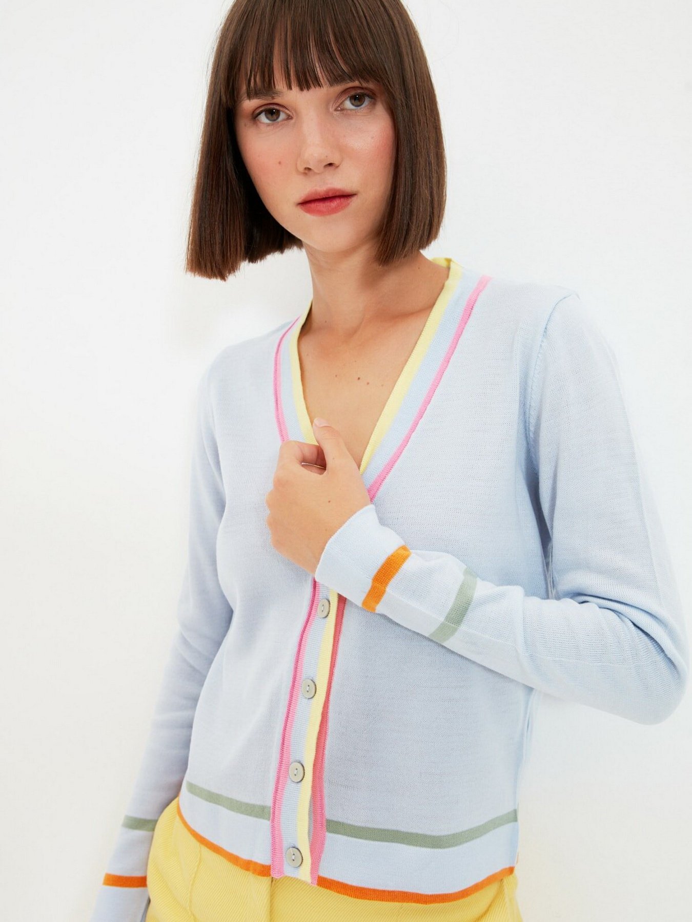 Свитры и кардиганы Trendyol модель TWOAW22HI0276/Acik Mavi Свитры и кардиганы Trendyol модель TWOAW22HI0276/Acik Mavi Фото