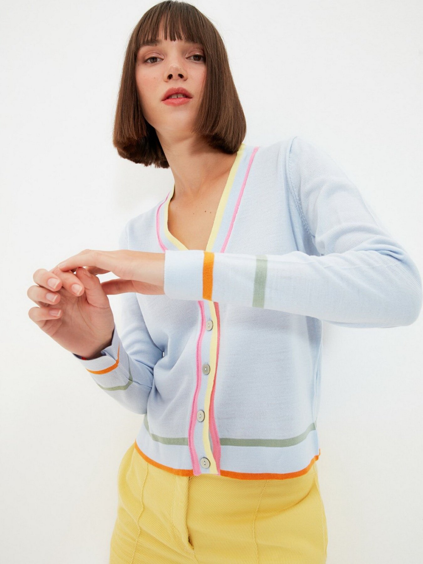 Свитры и кардиганы Trendyol модель TWOAW22HI0276/Acik Mavi Свитры и кардиганы Trendyol модель TWOAW22HI0276/Acik Mavi Фото