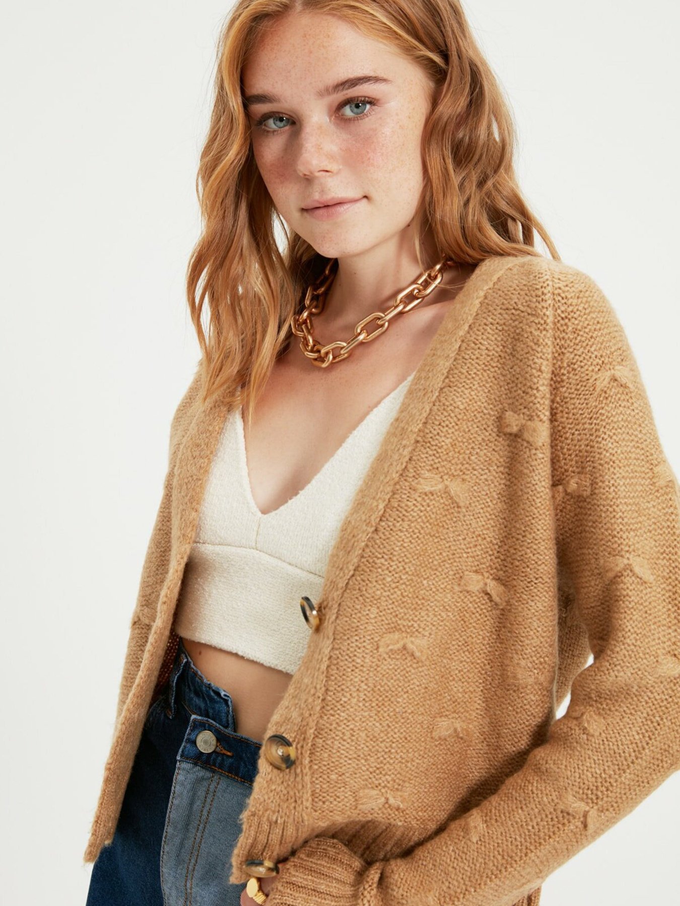 Свитры и кардиганы Trendyol модель TWOAW22HI0543/Camel Свитры и кардиганы Trendyol модель TWOAW22HI0543/Camel Фото