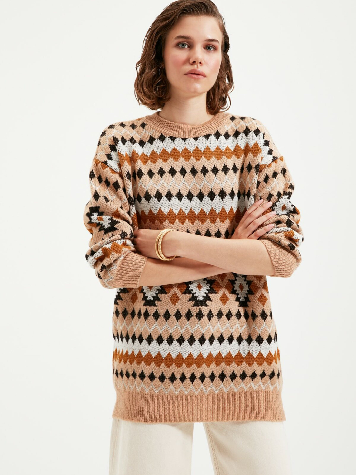Свитры и кардиганы Trendyol модель TWOAW22KZ0046/Camel Свитры и кардиганы Trendyol модель TWOAW22KZ0046/Camel Фото