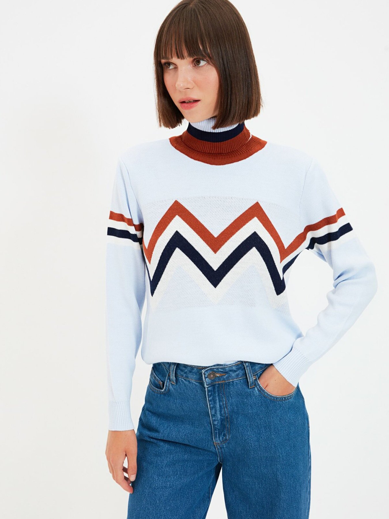 Свитры и кардиганы Trendyol модель TWOAW22KZ0200/Acik Mavi Свитры и кардиганы Trendyol модель TWOAW22KZ0200/Acik Mavi Фото