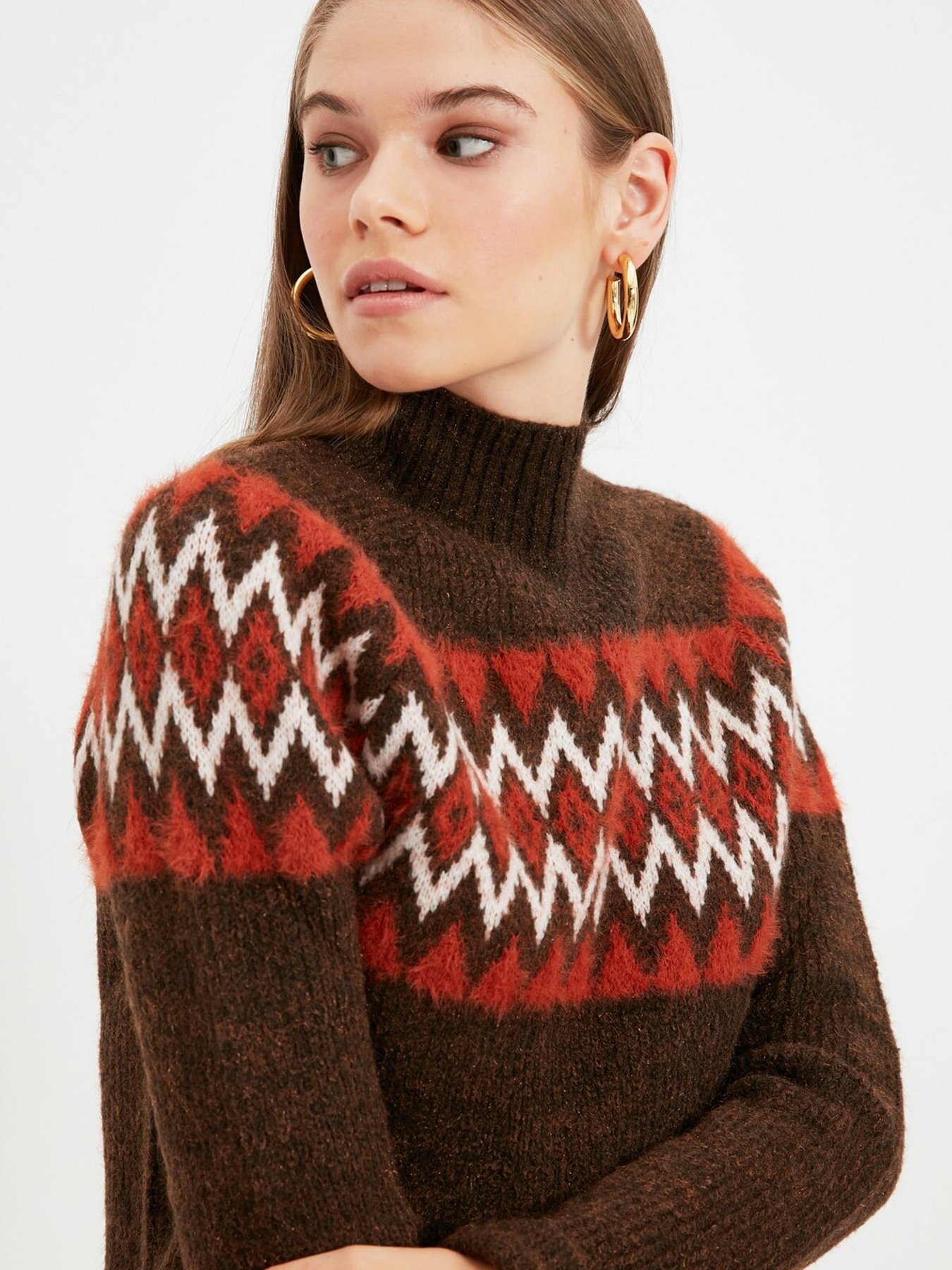 Свитры и кардиганы Trendyol модель TWOAW22KZ0248/Koyu Kahverengi Свитры и кардиганы Trendyol модель TWOAW22KZ0248/Koyu Kahverengi Фото