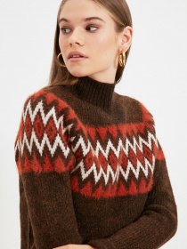 Свитры и кардиганы Trendyol модель TWOAW22KZ0248/Koyu Kahverengi Фото