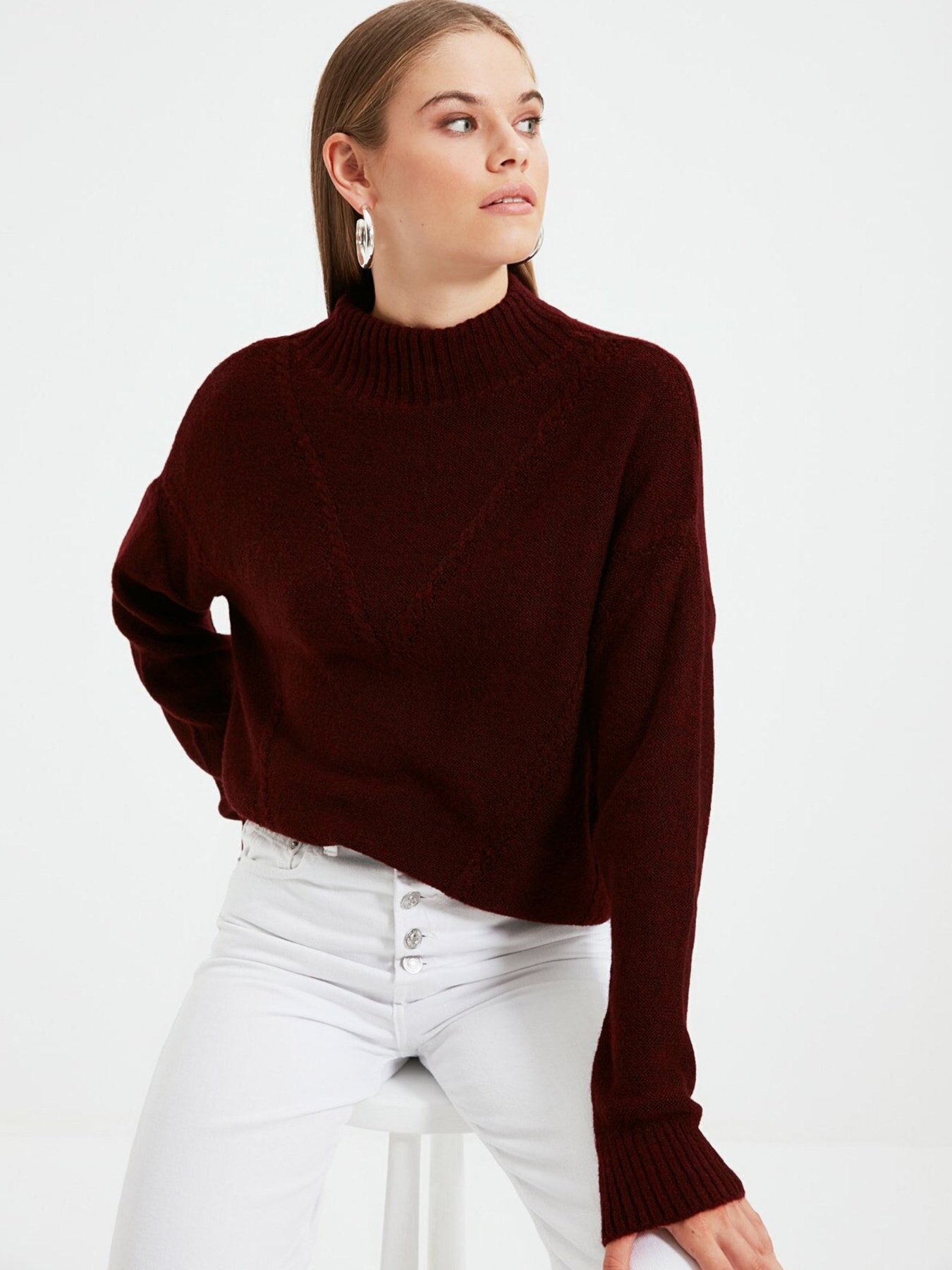 Свитры и кардиганы Trendyol модель TWOAW22KZ0260/Bordo Свитры и кардиганы Trendyol модель TWOAW22KZ0260/Bordo Фото