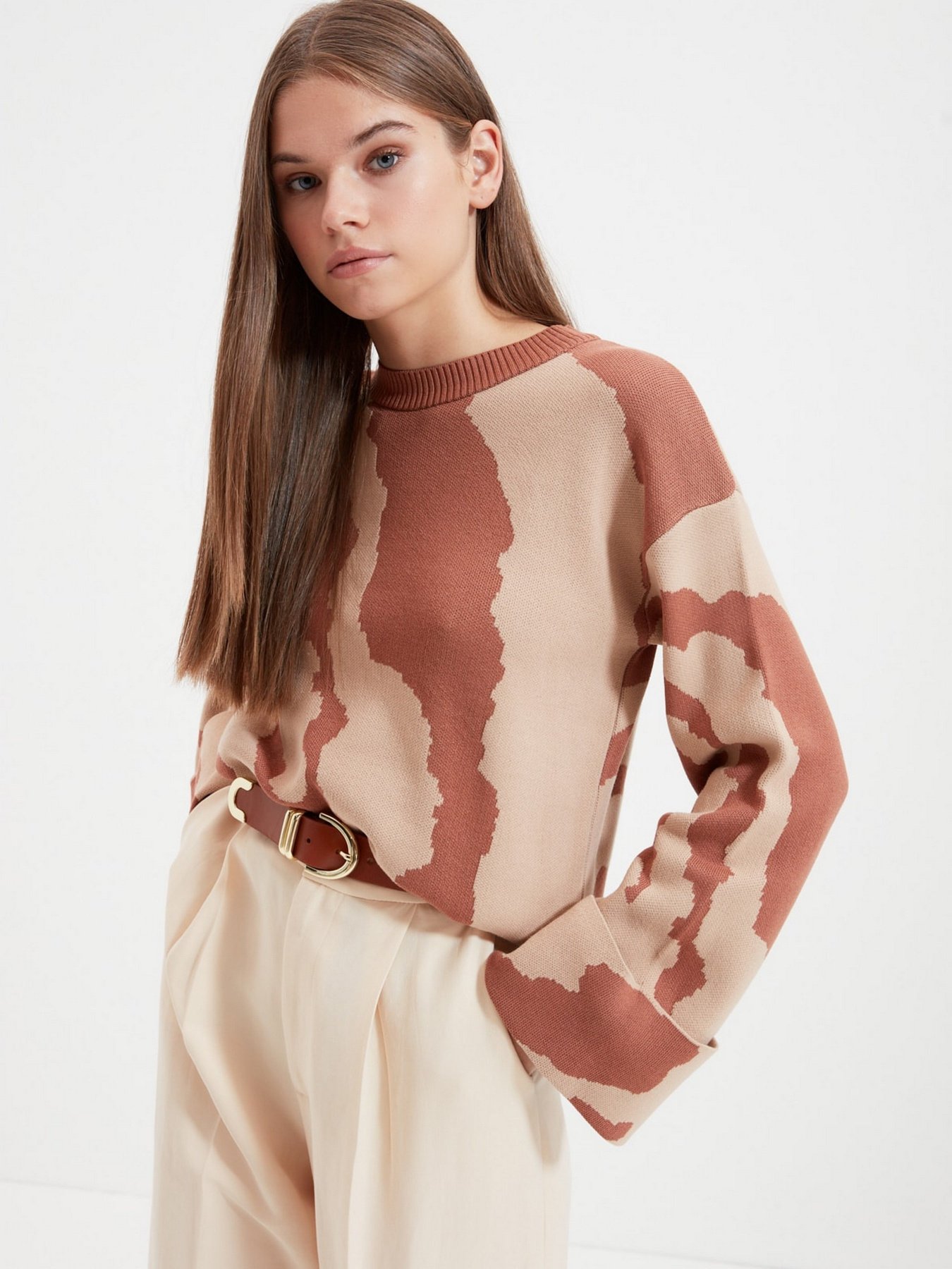 Свитры и кардиганы Trendyol модель TWOAW22KZ0229/Camel Свитры и кардиганы Trendyol модель TWOAW22KZ0229/Camel Фото