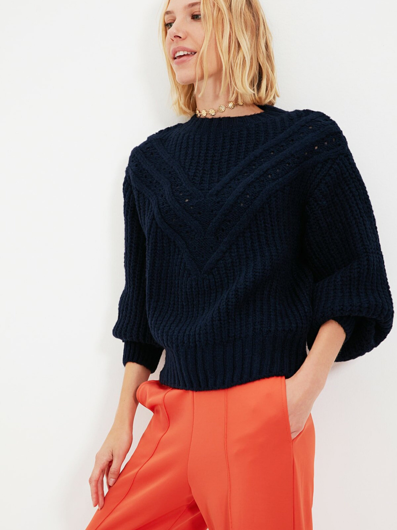 Свитры и кардиганы Trendyol модель TWOAW22KZ0267/Lacivert Свитры и кардиганы Trendyol модель TWOAW22KZ0267/Lacivert Фото