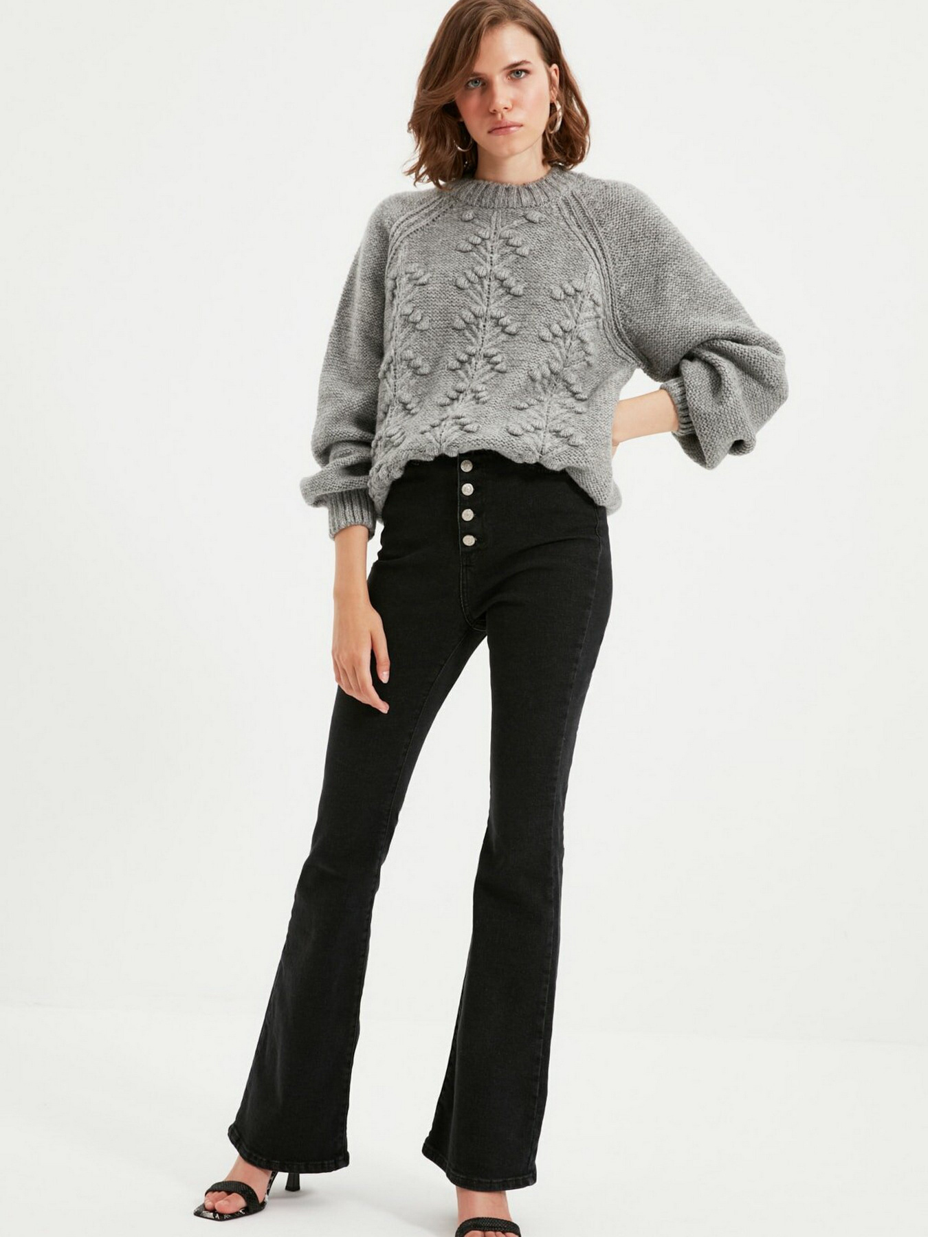 Свитры и кардиганы Trendyol модель TWOAW22KZ0275/Gri Свитры и кардиганы Trendyol модель TWOAW22KZ0275/Gri Фото