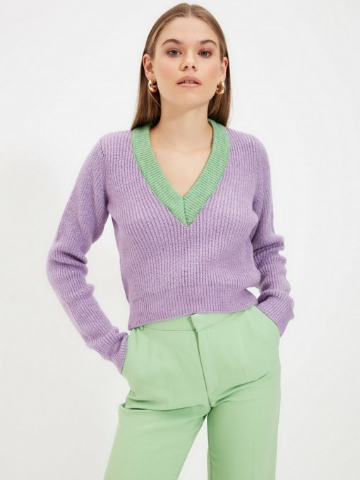 Свитры и кардиганы Trendyol модель TWOAW22KZ0496/Lila Фото