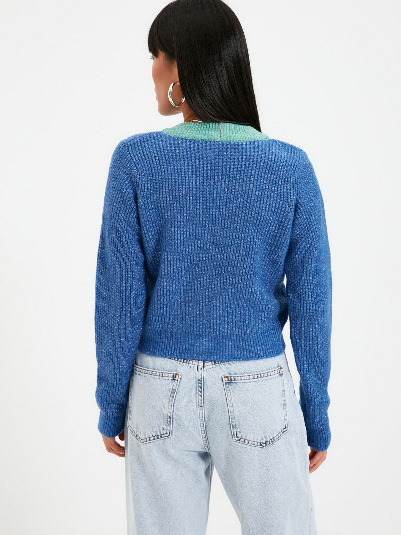 Свитры и кардиганы Trendyol модель TWOAW22KZ0496/Mavi Свитры и кардиганы Trendyol модель TWOAW22KZ0496/Mavi Фото