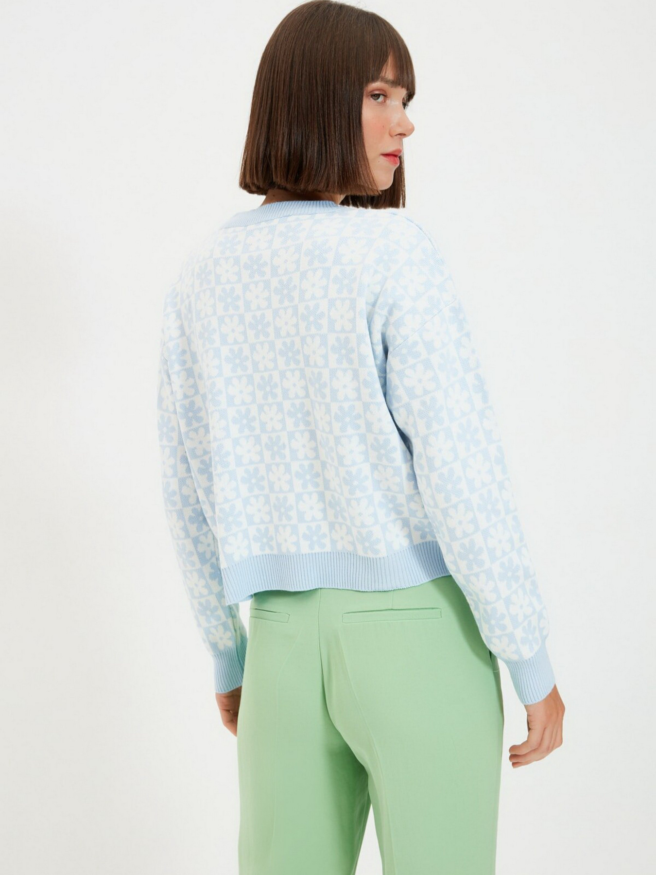 Свитры и кардиганы Trendyol модель TWOAW22KZ0533/Acik Mavi Свитры и кардиганы Trendyol модель TWOAW22KZ0533/Acik Mavi Фото