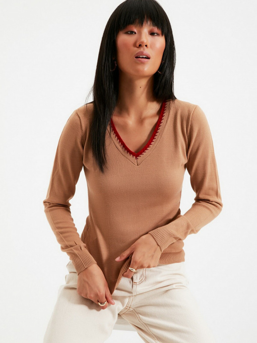 Свитры и кардиганы Trendyol модель TWOAW22KZ0541/Camel Фото