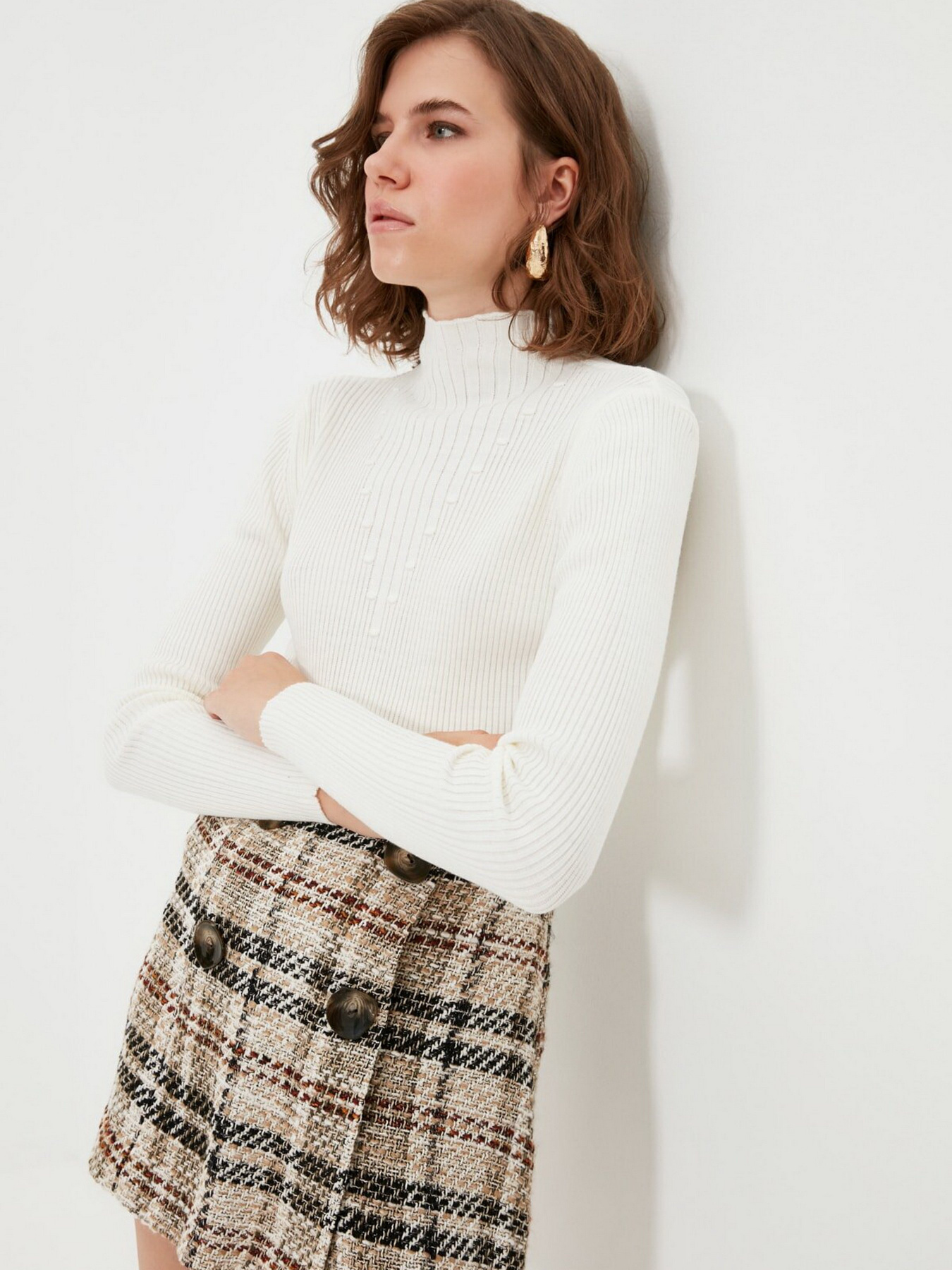 Свитры и кардиганы Trendyol модель TWOAW22KZ1411/Ekru Свитры и кардиганы Trendyol модель TWOAW22KZ1411/Ekru Фото