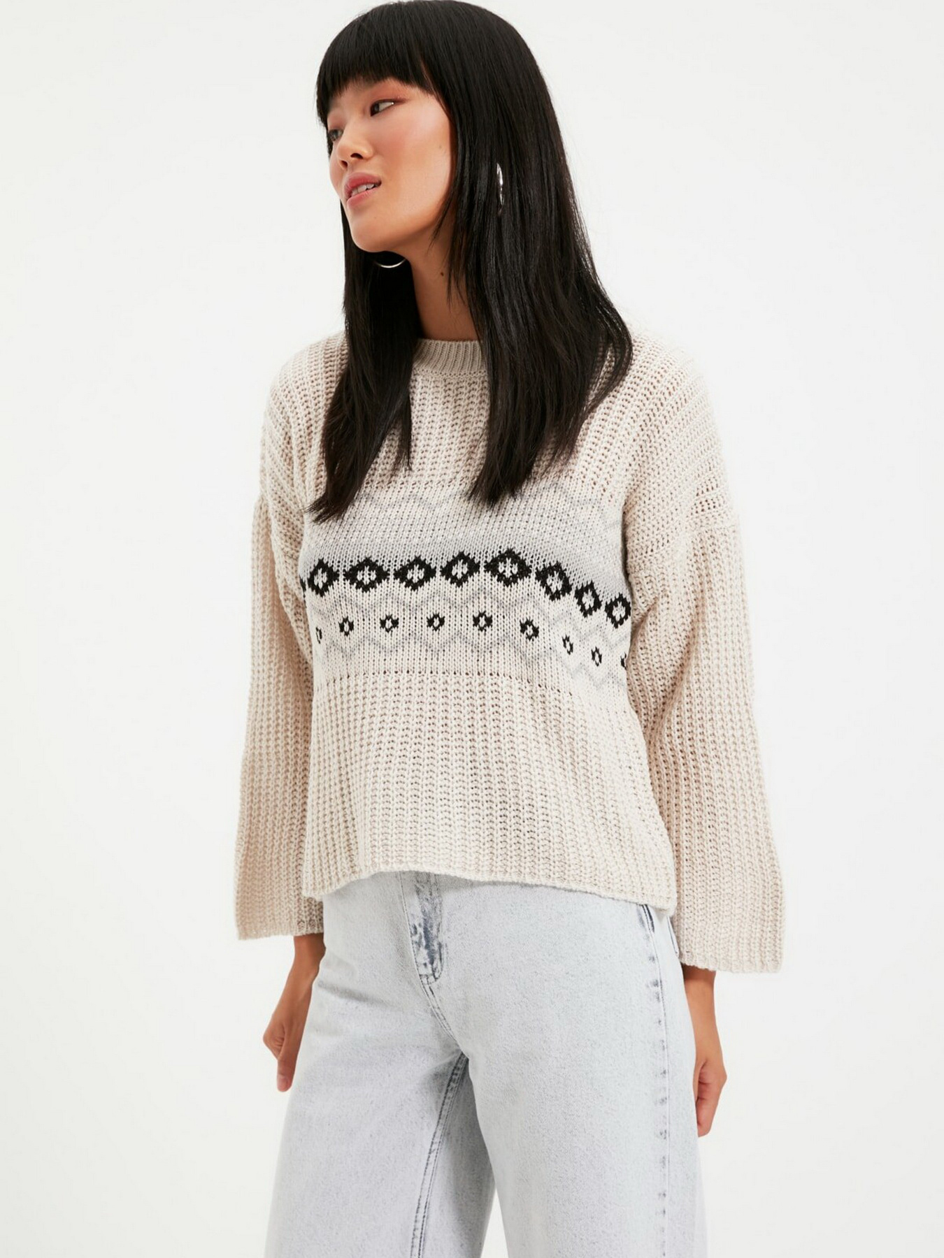 Свитры и кардиганы Trendyol модель TWOAW22KZ1491/Ekru Свитры и кардиганы Trendyol модель TWOAW22KZ1491/Ekru Фото