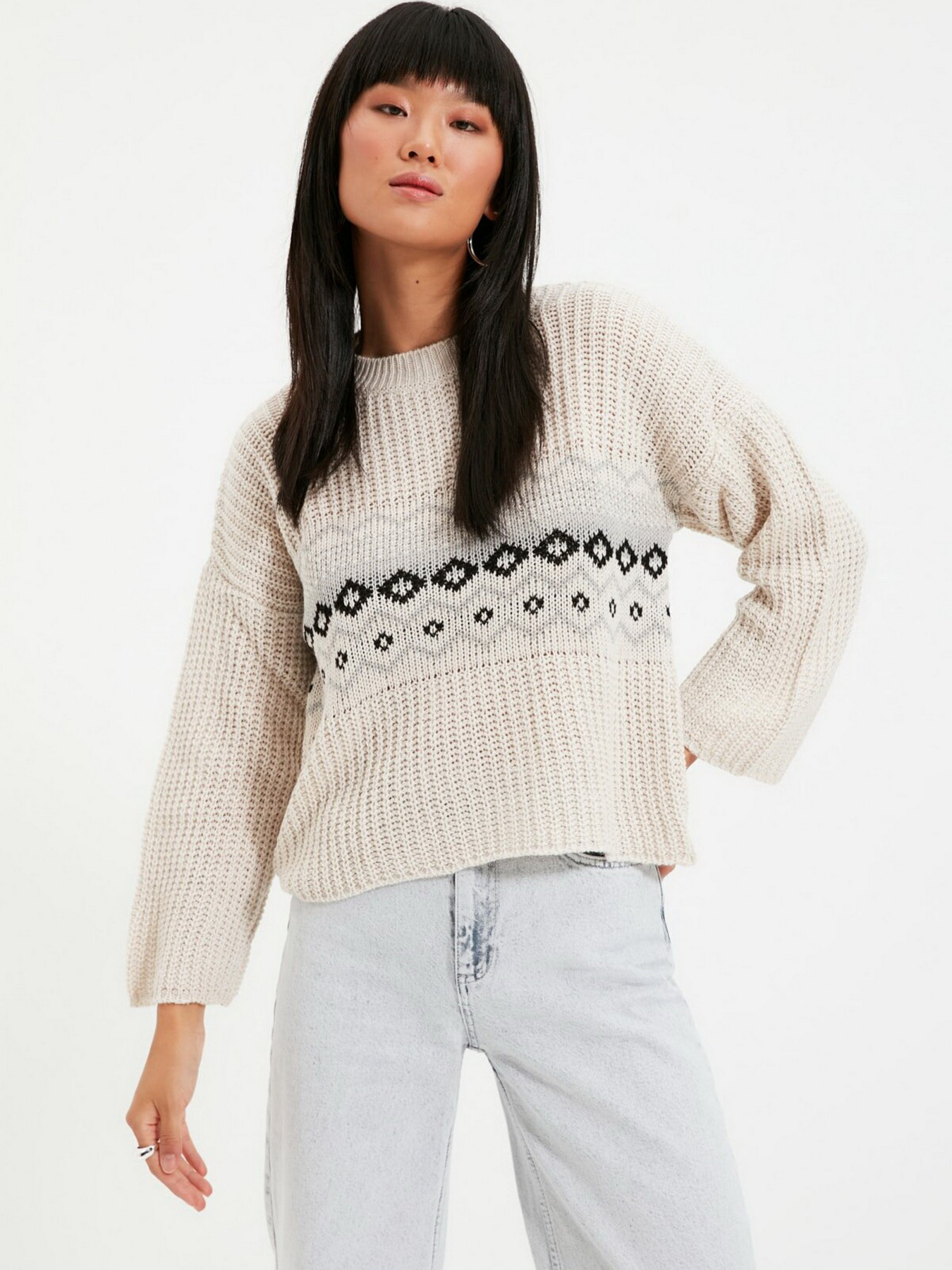 Свитры и кардиганы Trendyol модель TWOAW22KZ1491/Ekru Свитры и кардиганы Trendyol модель TWOAW22KZ1491/Ekru Фото