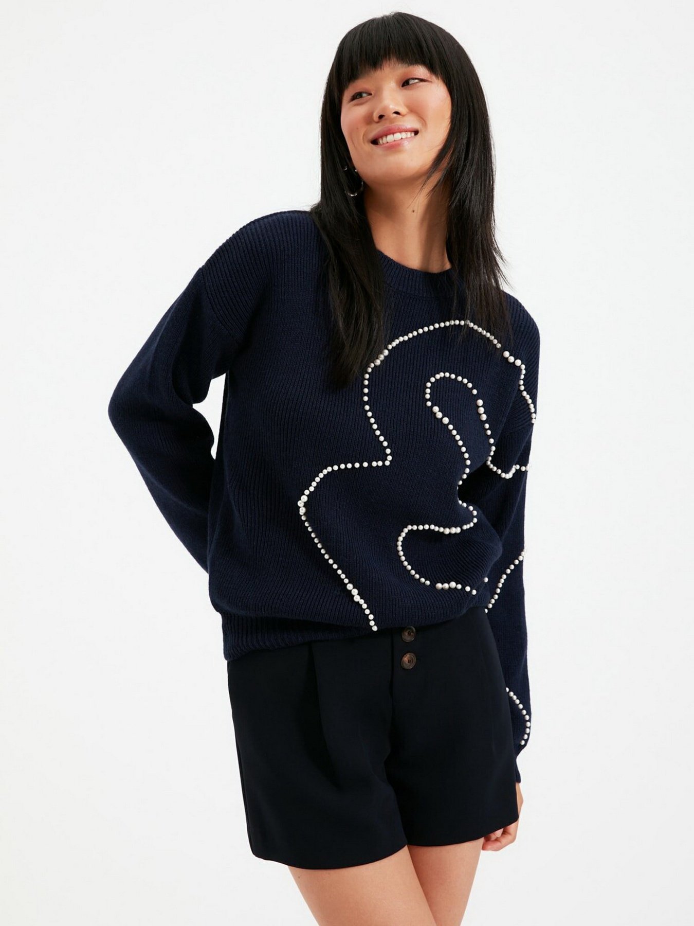 Свитры и кардиганы Trendyol модель TWOAW22KZ1496/Lacivert Свитры и кардиганы Trendyol модель TWOAW22KZ1496/Lacivert Фото