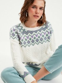 Свитры и кардиганы Trendyol модель TWOAW22KZ1548/Ekru Фото