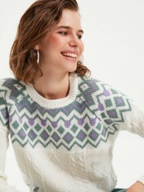 Свитры и кардиганы Trendyol модель TWOAW22KZ1548/Ekru Фото
