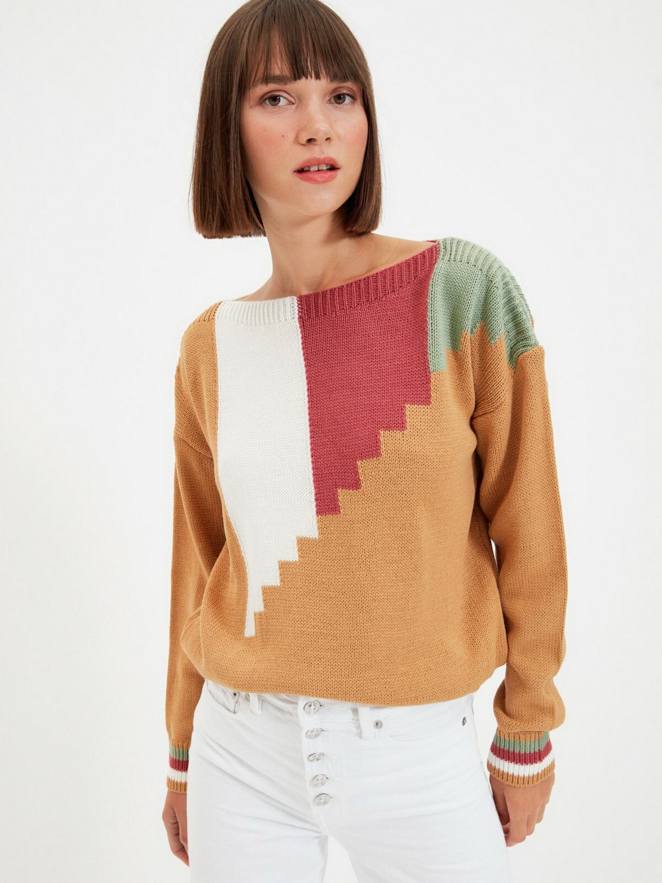 Свитры и кардиганы Trendyol модель TWOAW22KZ1733/Bej Свитры и кардиганы Trendyol модель TWOAW22KZ1733/Bej Фото